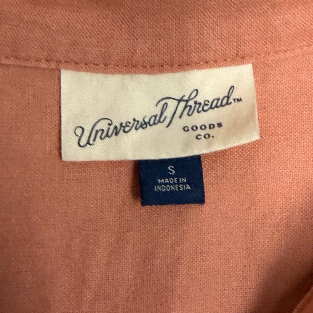 Universal Thread Orange Button-Up Romper Drawstri… - image 4